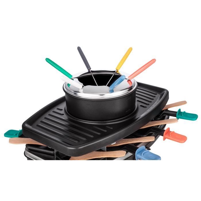 CONTINENTAL EDISON Raclette and Fondue Set - CERFG86B - Serves 8 People - Black