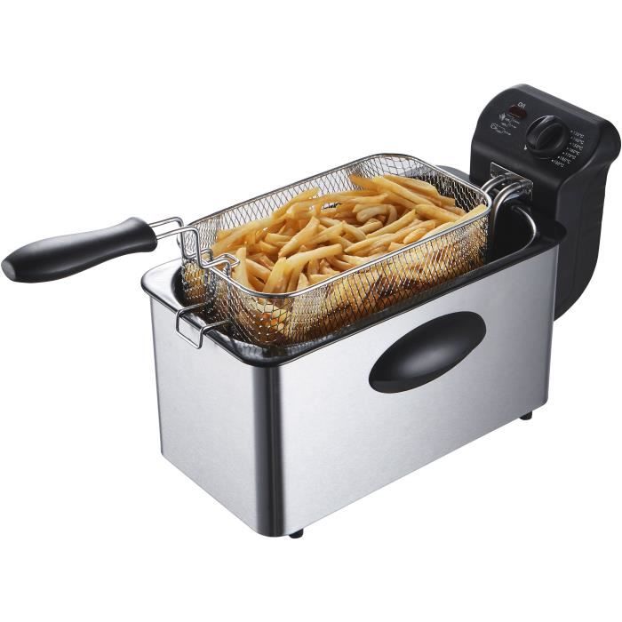CONTINENTAL EDISON CERFR3IN2 Deep Fryer - 3 L Capacity - 2000W - Stainless Steel