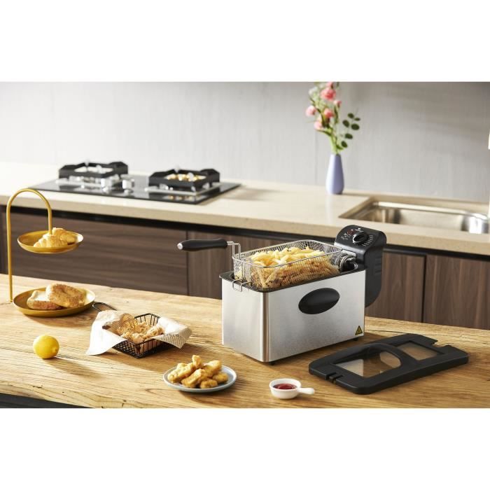 CONTINENTAL EDISON CERFR3IN2 Deep Fryer - 3 L Capacity - 2000W - Stainless Steel