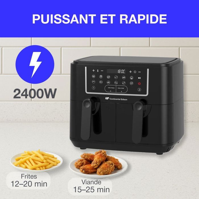 CONTINENTAL EDISON CERFRSH24002CB Air Fryer - 9 L Capacity - 2400W - Black