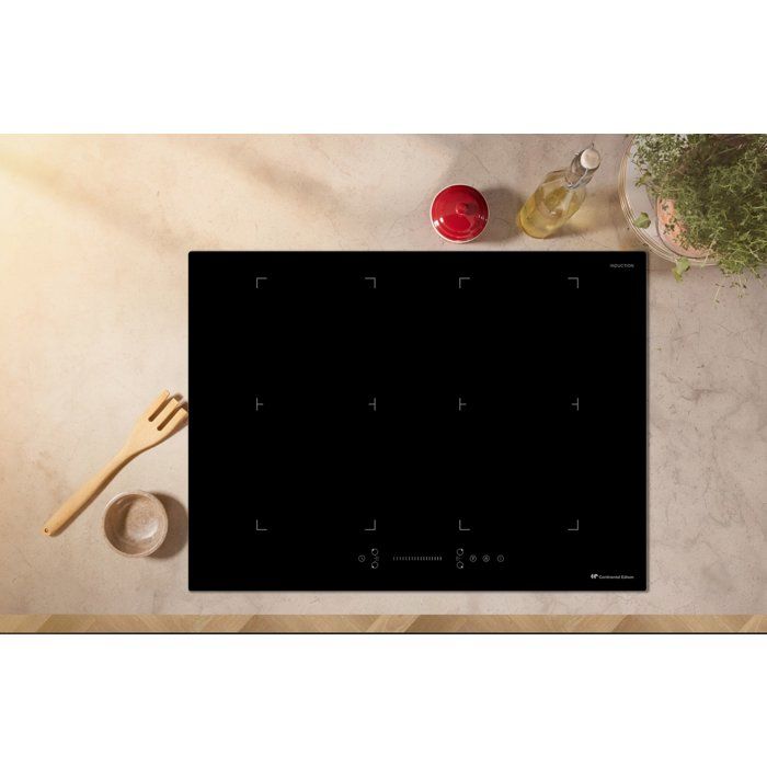 Plaque a induction - CONTINENTAL EDISON - 4 foyers - 7200 W - 70 cm - CETI724Z2FLEX - Noir