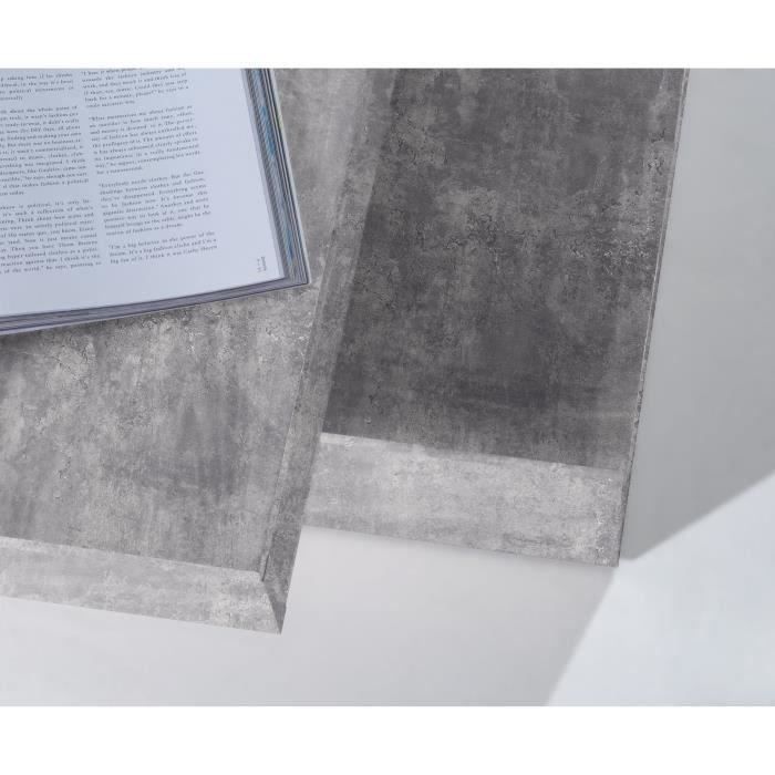 COFFEE Square Swivel Coffee Table - Light Grey Concrete Effect - 78 x 78 x 35.4 cm