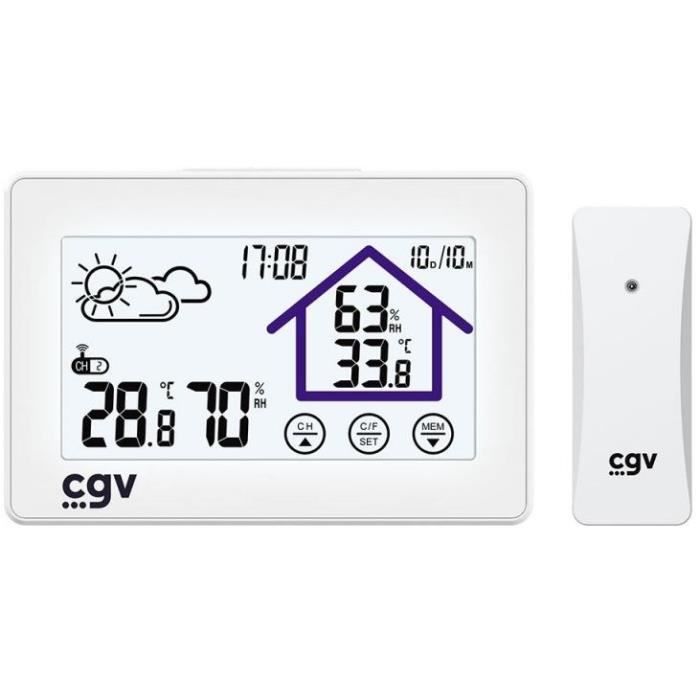 CGV Wireless Weather Station - MY METEO-1BM - Touch Control - Clock and Calendar