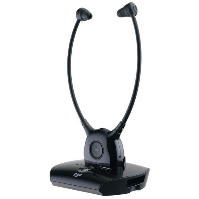 CGV DOLFIN ONYX Senior Wireless TV Headphones - Built-in Microphone - Lightweight