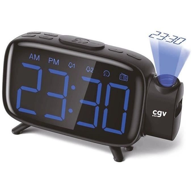 CGV Clock Radio CR-P10 - Time Projection - Dual Alarm - Large Buttons