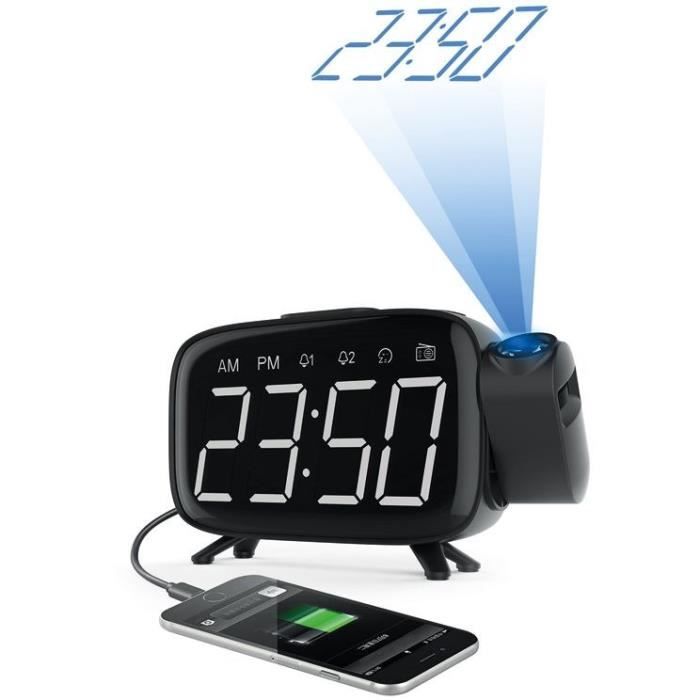 CGV Clock Radio CR-P10 - Time Projection - Dual Alarm - Large Buttons