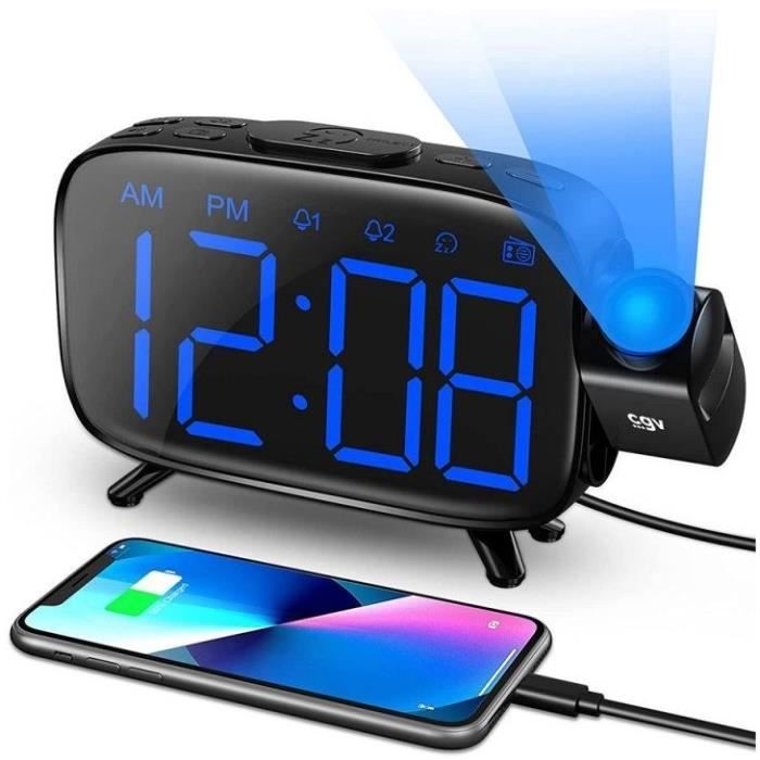 CGV Clock Radio CR-P10 - Time Projection - Dual Alarm - Large Buttons