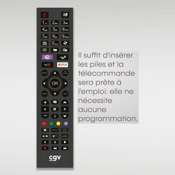 CGV Replacement Remote Control - FIDELIO Samsung - For Samsung TVs - Ready to Use