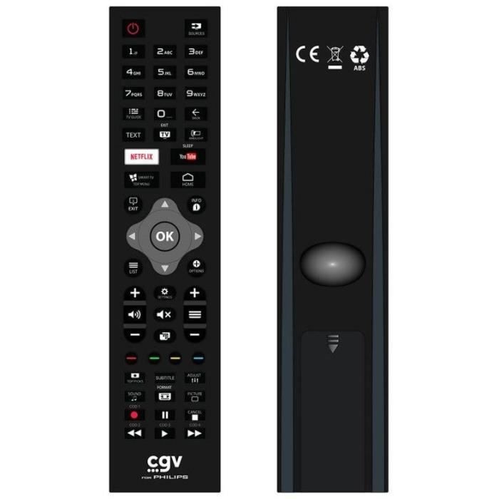 CGV Replacement Remote Control - FIDELIO Philips - For Philips TVs - Ready to Use