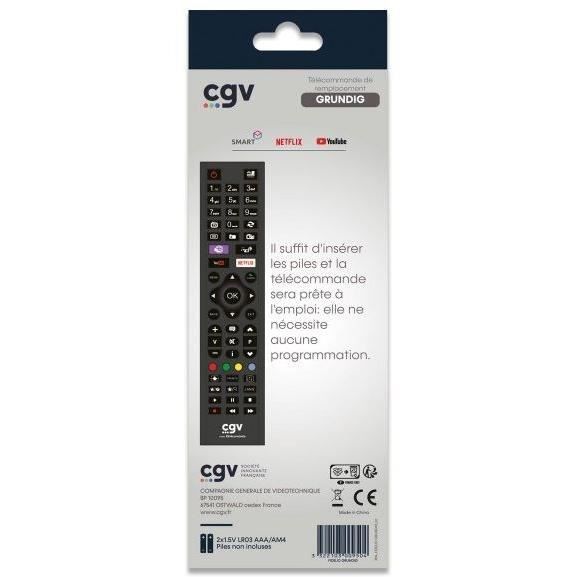CGV Replacement Remote Control - FIDELIO Grundig - For Grundig TVs - Ready to Use