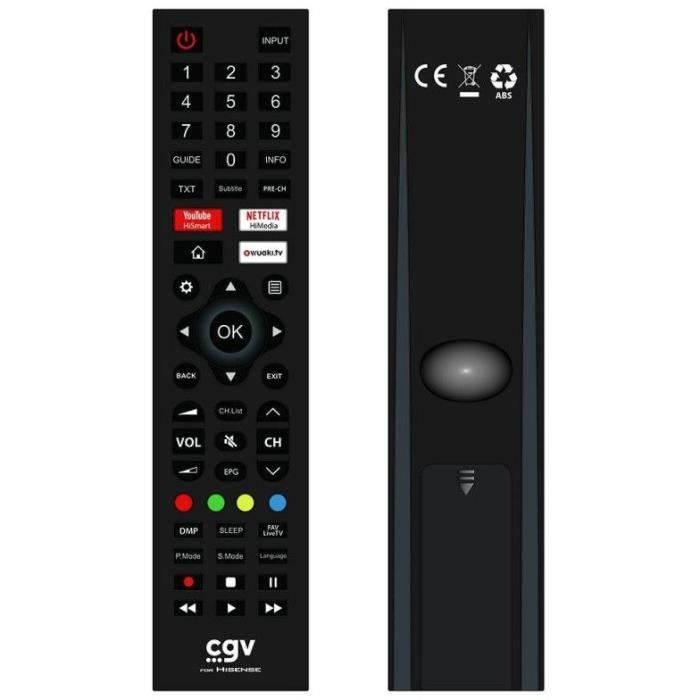 CGV Replacement Remote Control FIDELIO for Hisense TVs - Ready to Use