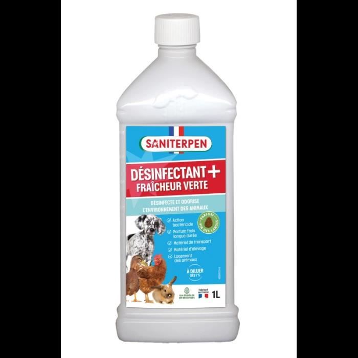 SANITERPEN Plus Disinfectant - 1 L - Fresh Green, Pet Safe