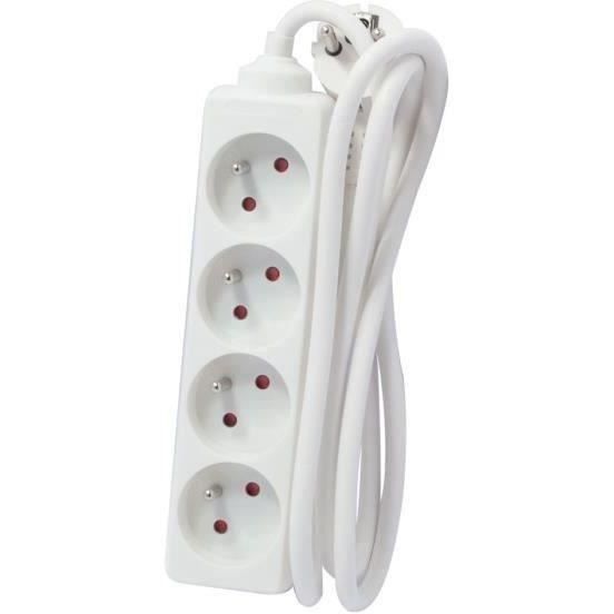 CHACON 4-Outlet Power Strip - 16A - 5 m - White