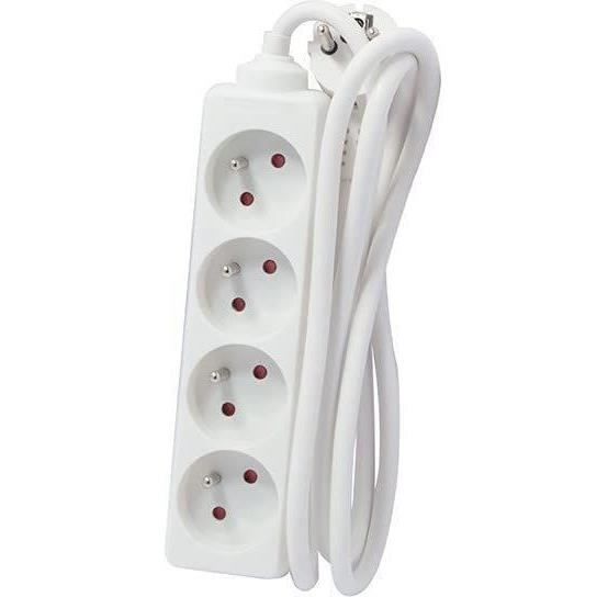 CHACON 4-Outlet Power Strip - 16A - 5 m - White