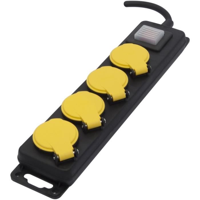 CHACON Waterproof Power Strip with Switch - 4 x 16A - 3 m