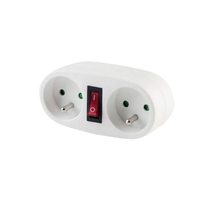 CHACON Double Socket - 2x16A - With White Switch