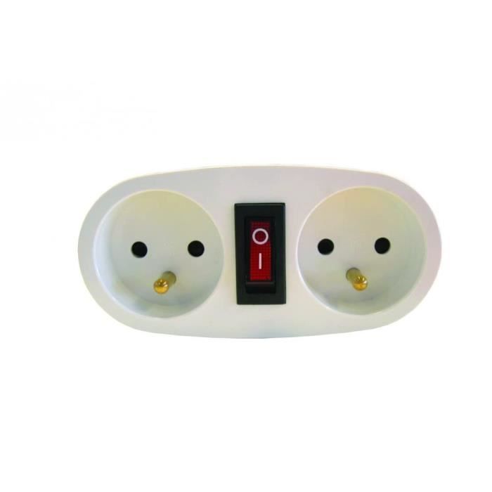 CHACON Double Socket - 2x16A - With White Switch