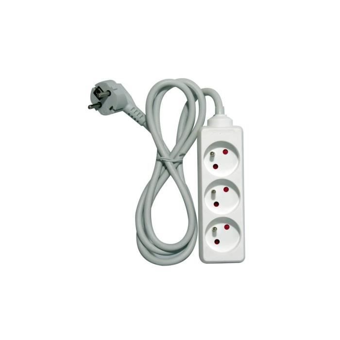 CHACON 3-Outlet Power Strip - 16A - 1.5 m - White