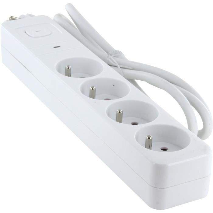 CHACON Power Strip - 4x16A - 1.5 m Cord - Surge Protection