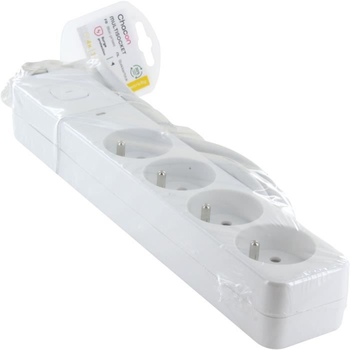 CHACON Power Strip - 4x16A - 1.5 m Cord - Surge Protection