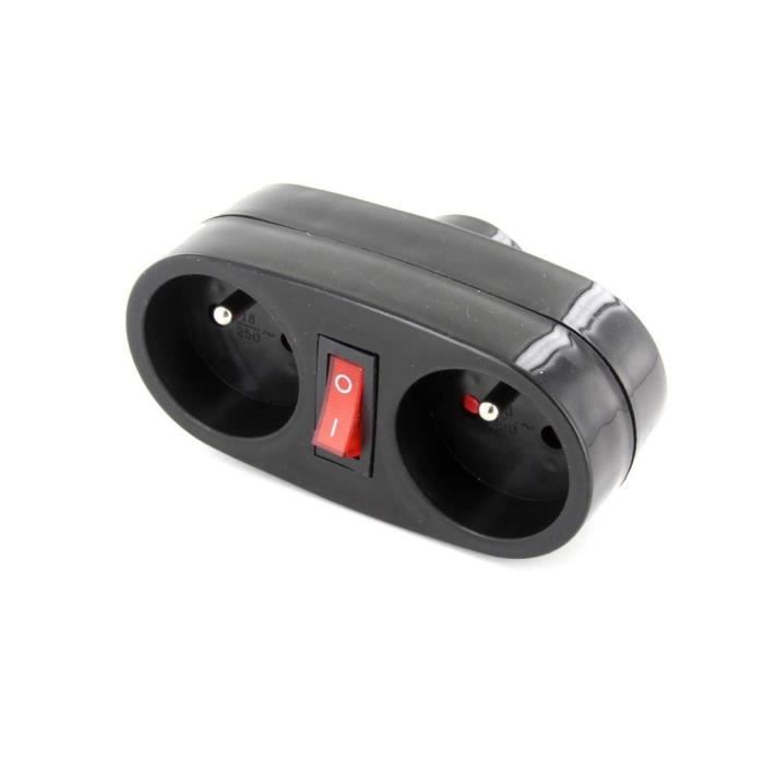 CHACON 16A Double Socket with Anthracite Switch