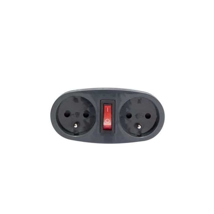 CHACON 16A Double Socket with Anthracite Switch