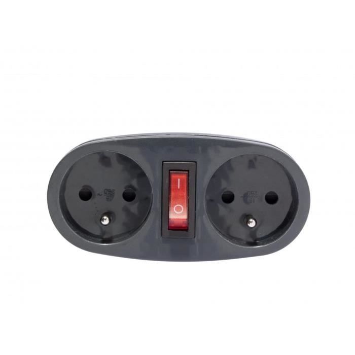 CHACON 16A Double Socket with Anthracite Switch