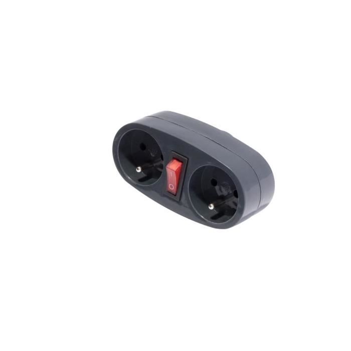 CHACON 16A Double Socket with Anthracite Switch
