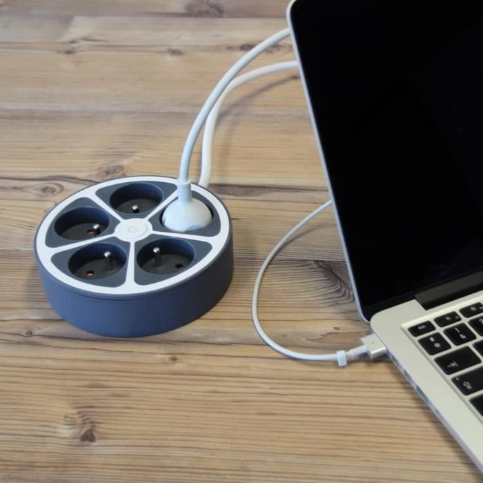 CHACON Power Strip - 5 x 16A Outlets - 1.5 m Cable - Grey 5x16A