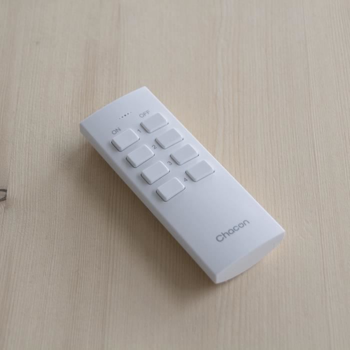 CHACON Set of 2 Mini Sockets - On/Off - 2300 W + Remote Control - White