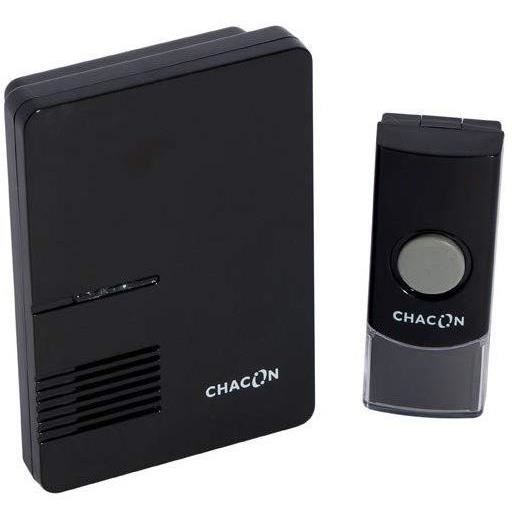 CHACON Wireless Doorbell - 80 m Range - 32 Melodies - Battery-Powered
