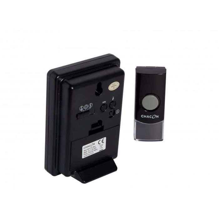CHACON Wireless Doorbell - 80 m Range - 32 Melodies - Battery-Powered
