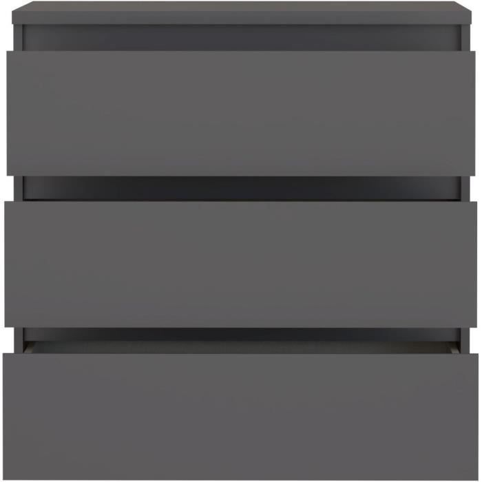 CHELSEA Chest of Drawers - 3 Drawers - Anthracite Grey - W77.2 x D42 x H79.9 cm 3-Drawer