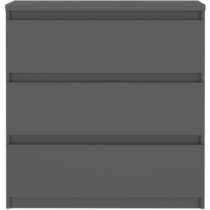 CHELSEA Chest of Drawers - 3 Drawers - Anthracite Grey - W77.2 x D42 x H79.9 cm 3-Drawer