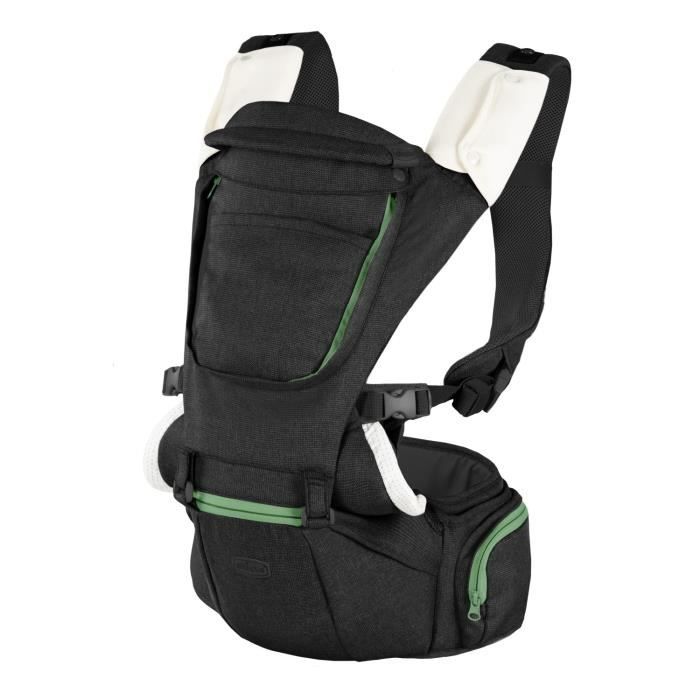 CHICCO Ergonomic Baby Carrier - Hip Seat Pirate Black - Front/Back Carry - 0-15 kg