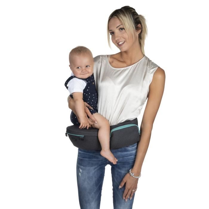 CHICCO Ergonomic Baby Carrier - Hip Seat Pirate Black - Front/Back Carry - 0-15 kg
