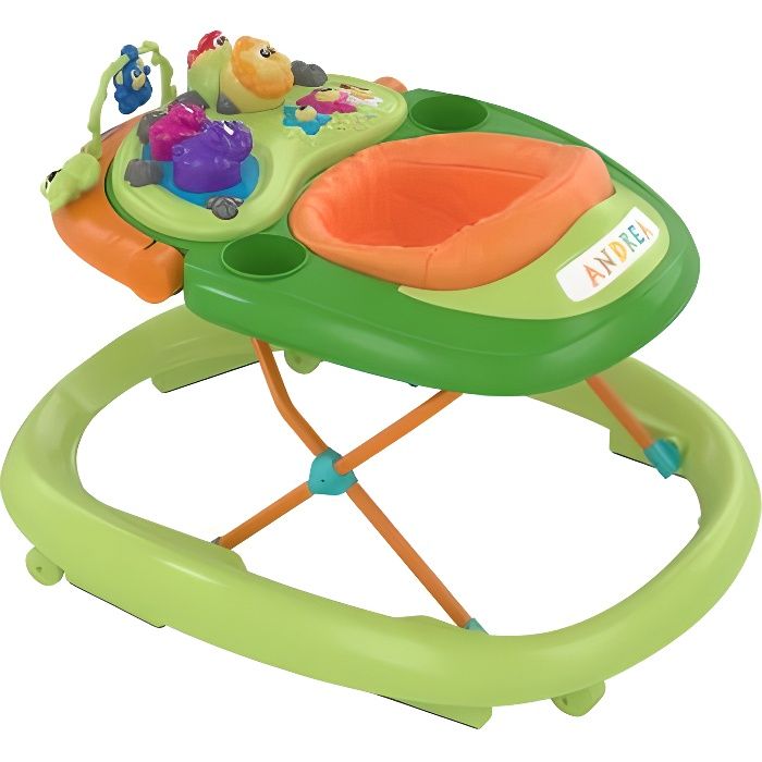 CHICCO Walky Talky Baby Walker Green Wave, Adjustable Frame, Electronic Toy Bar
