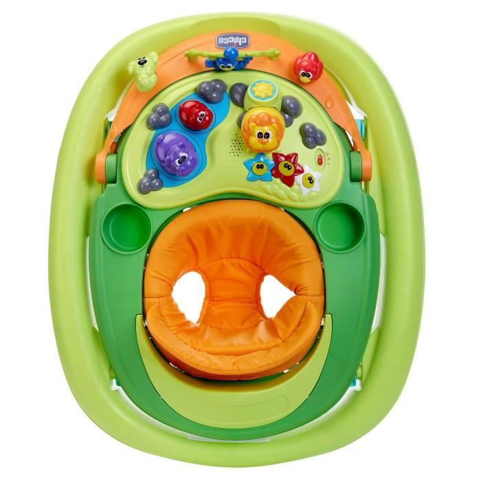 CHICCO Walky Talky Baby Walker Green Wave, Adjustable Frame, Electronic Toy Bar