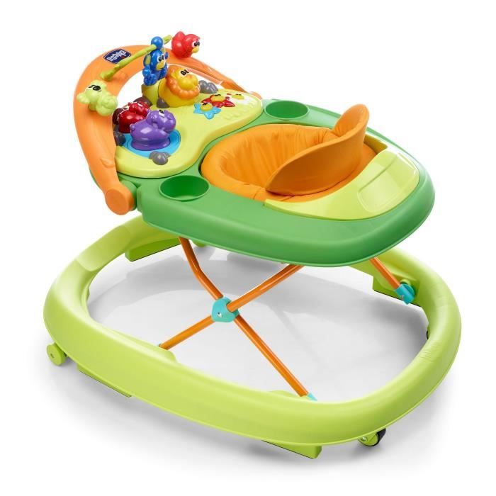 CHICCO Walky Talky Baby Walker Green Wave, Adjustable Frame, Electronic Toy Bar