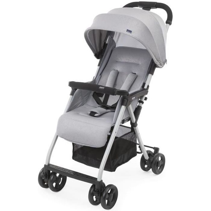 CHICCO Ohlala 3 Compact Stroller - Grey Mist - From birth to 15 kg - Reclining backrest - Safety bar
