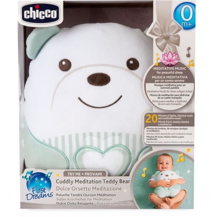 CHICCO - Soft Plush Teddy Bear - Green - From Birth