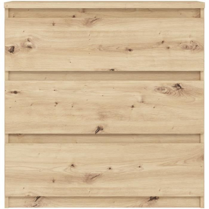 CHELSEA Chest of Drawers - 3 Drawers - Artisan Oak Finish - W 77.2 x D 42 x H 79.9 cm 3-drawer