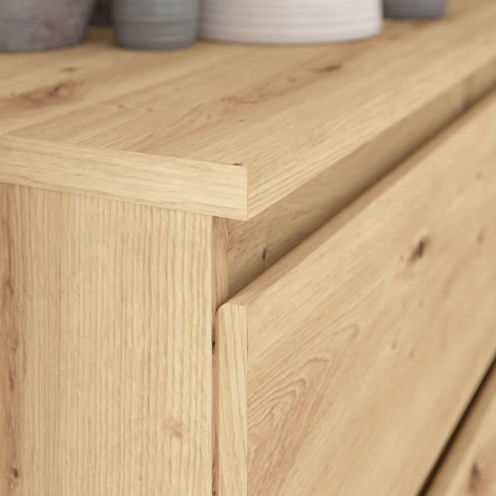 CHELSEA Chest of Drawers - 3 Drawers - Artisan Oak Finish - W 77.2 x D 42 x H 79.9 cm 3-drawer