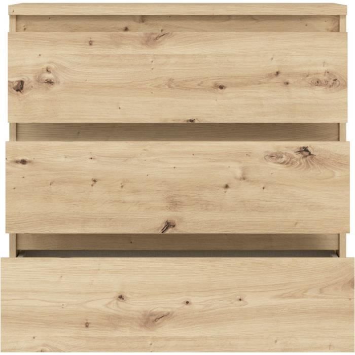 CHELSEA Chest of Drawers - 3 Drawers - Artisan Oak Finish - W 77.2 x D 42 x H 79.9 cm 3-drawer