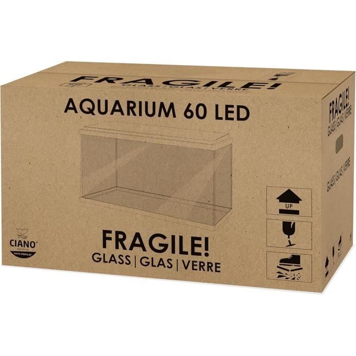 CIANO 60 L Aquarium - Filter + LED + Heater - FOAM 30PPI - CF80 - Black