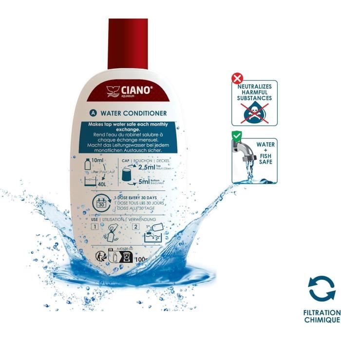 CIANO Water Care Pack - 3 x 100 ml - For Crystal Clear Water and Healthy Fish
