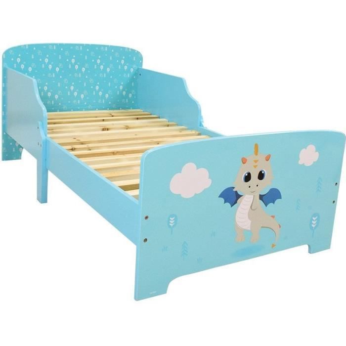 LEON THE DRAGON Bed with Slats 140 x 70 cm - Children's Bed