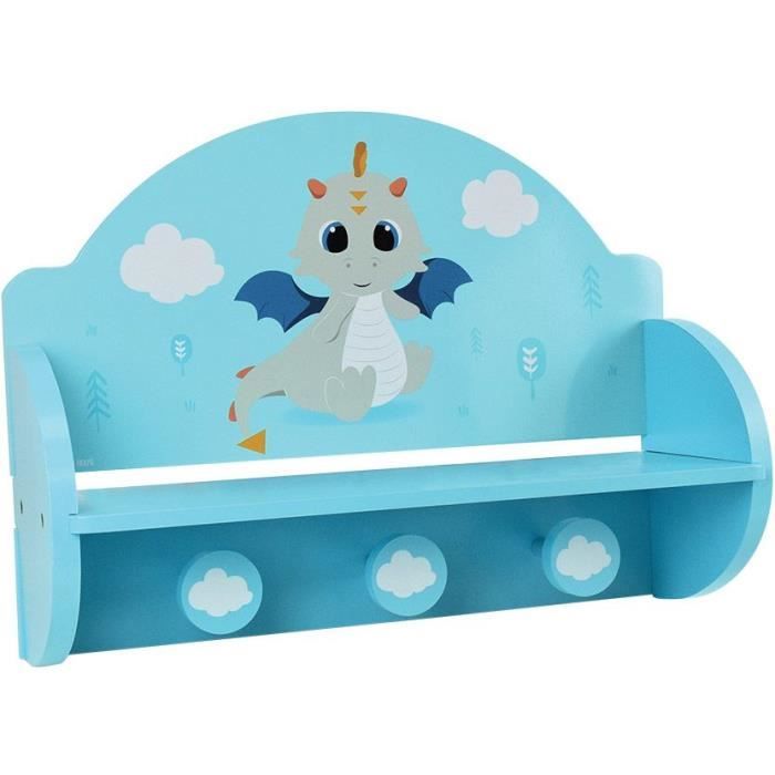 FUN HOUSE Leo the Dragon Coat Rack Shelf, H. 33 x W. 46 x D. 15 cm for Children