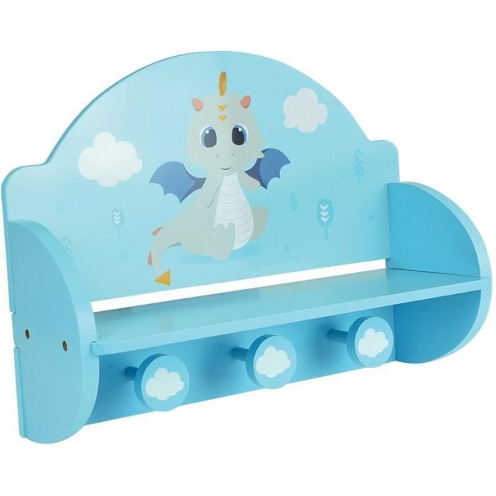 FUN HOUSE Leo the Dragon Coat Rack Shelf, H. 33 x W. 46 x D. 15 cm for Children