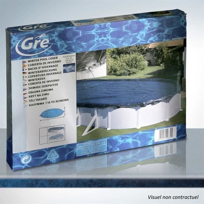 GRE - Winter Tarpaulin 120 g/m² for Pool Ø4m to Ø4.60 m - Black